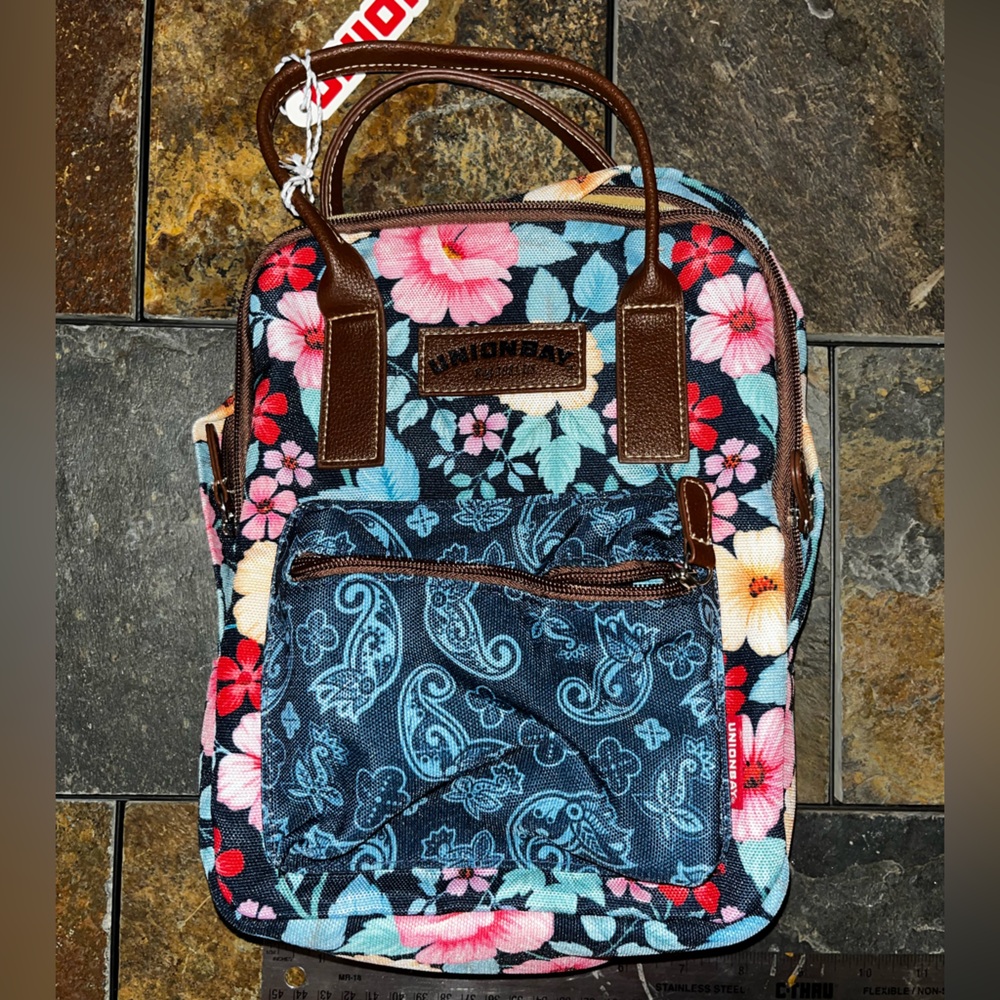 Union Bay Floral Small Mini Backpack Multi color--